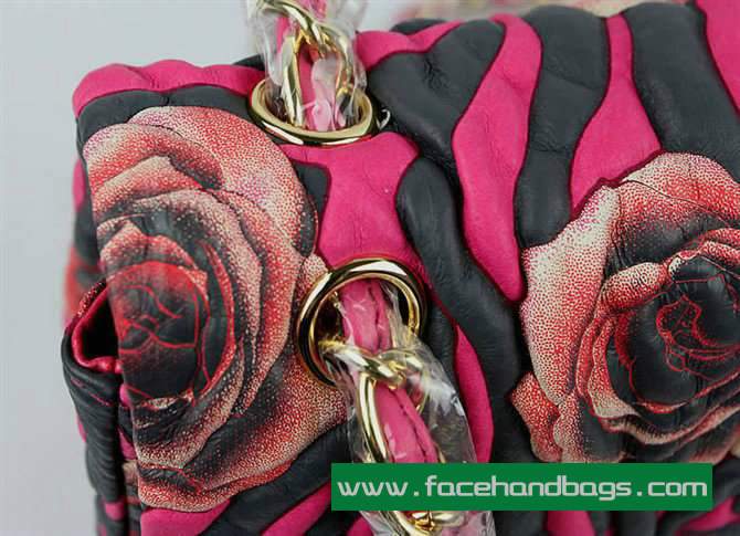 Chanel 2.55 Rose Handbag 50136 Gold Hardware-Rose Red - Click Image to Close